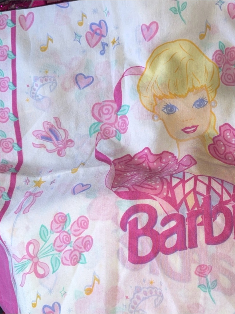 Barbie Girls Pink floral twin bed sheet set